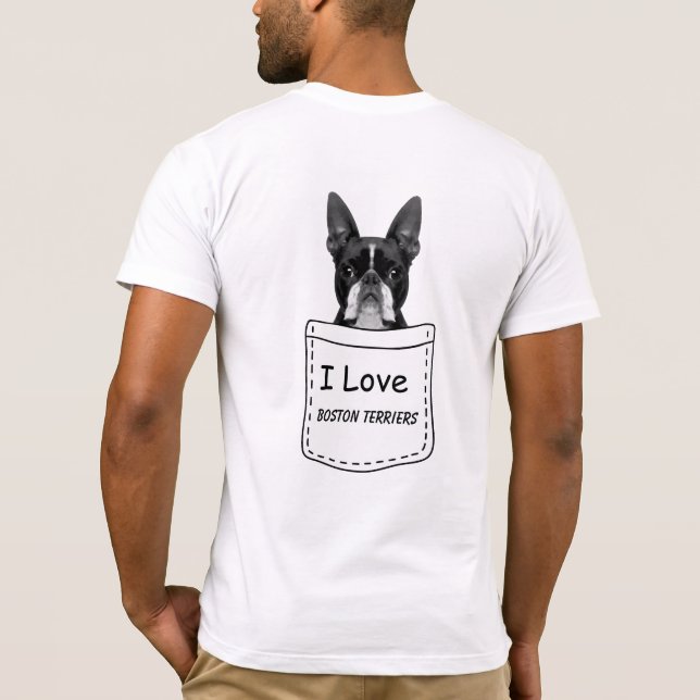Funny Boston Terrier Hund aveln Älskare T Shirt (Baksida)