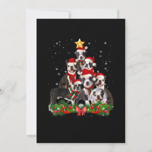 Funny Boston Terrier Hund Julgran Gift Meddelande
