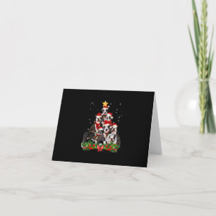 Funny Boston Terrier Hund Julgran Gift Tack Kort