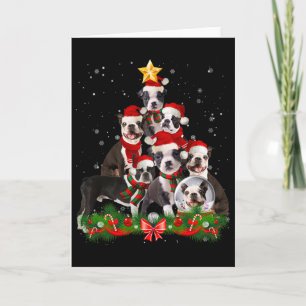 Funny Boston Terrier Hund Julgran Kort