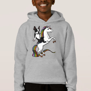 Funny Boston Terrier Hund Riding Unicorn T Shirt