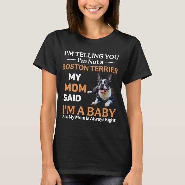 Funny Boston Terrier Hund T Shirt (Framsida)