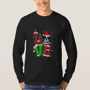Funny Boston Terrier Hund Träd jul Ljus Xma T Shirt