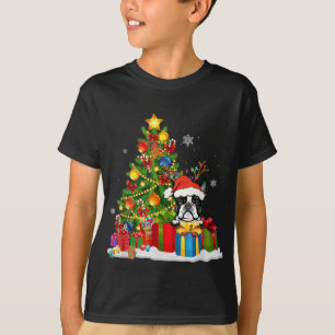 Funny Boston Terrier Julgran Light Hund Julafton T Shirt