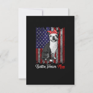 Funny Boston Terrier mamma American Flag Tee T-Shi OSA Kort