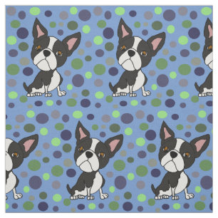 Funny Boston Terrier Puppy Hund Abstrakt Tyg