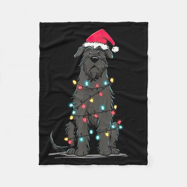 Funny Bouvier Des Flandres Christmas Graphics Dog  Fleecefilt (Framsidan)