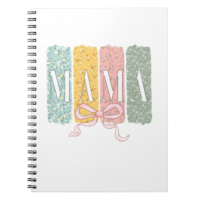Funny Bow Coquette Mamma Flowers Mor dag Anteckningsbok (Framsidan)