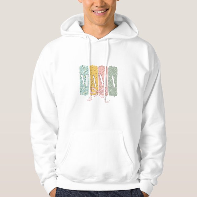 Funny Bow Coquette Mamma Flowers Mor dag Hoodie (Framsida)
