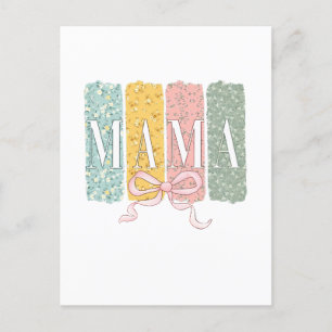 Funny Bow Coquette Mamma Flowers Mor dag Inbjudan Vykort