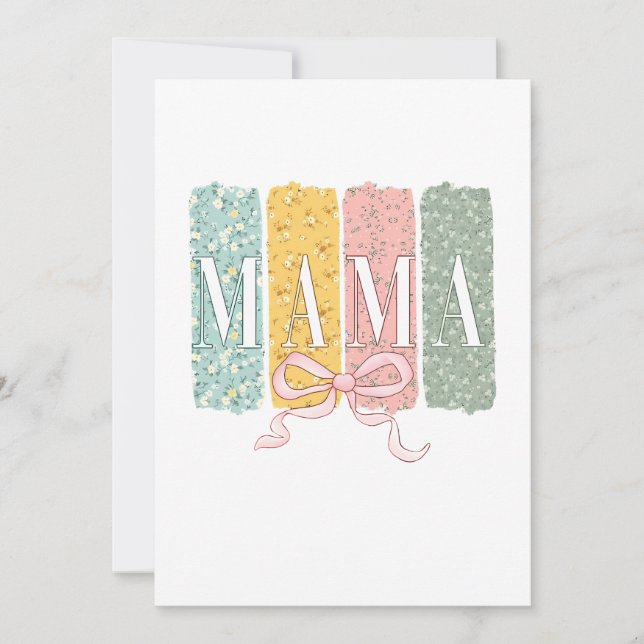 Funny Bow Coquette Mamma Flowers Mor dag Inbjudningar (Framsida)