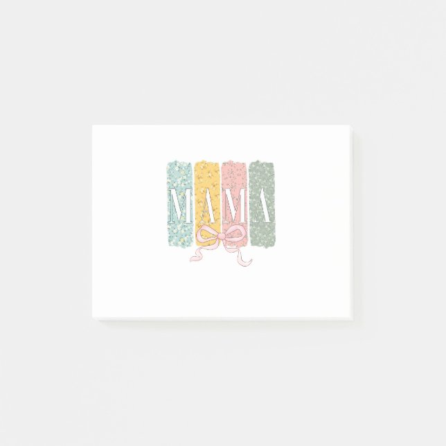 Funny Bow Coquette Mamma Flowers Mor dag Post-it Block (Framsida)