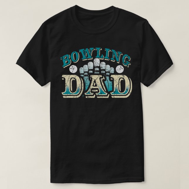 Funny Bowl Sports Bowling Pappa T Shirt (Design framsida)