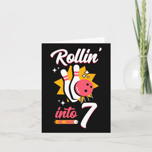Funny Bowling 7:e Birthday Rollin to 7 Kort (Framsida)