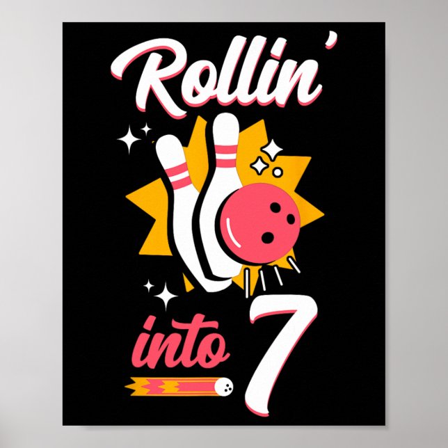Funny Bowling 7:e Birthday Rollin to 7 Poster (Framsidan)