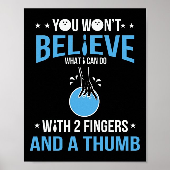 Funny Bowling Art För manar kvinnor Bowlareare Fun Poster (Framsidan)