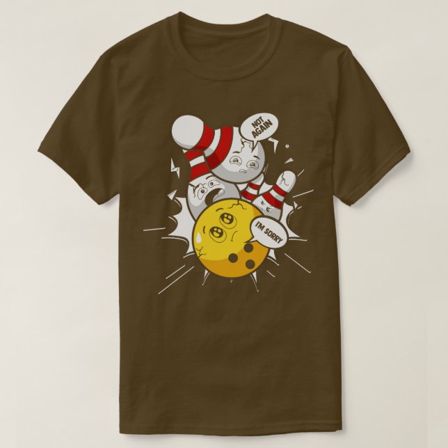 Funny Bowling Ball Bowling Skittles T Shirt (Design framsida)