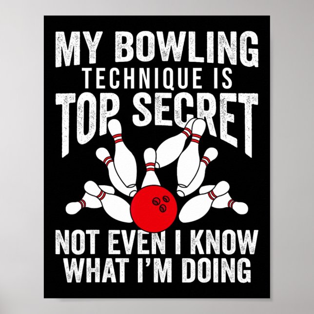 Funny Bowling Bowlareare Kvinnor Manar Mitt Bowlin Poster (Framsidan)