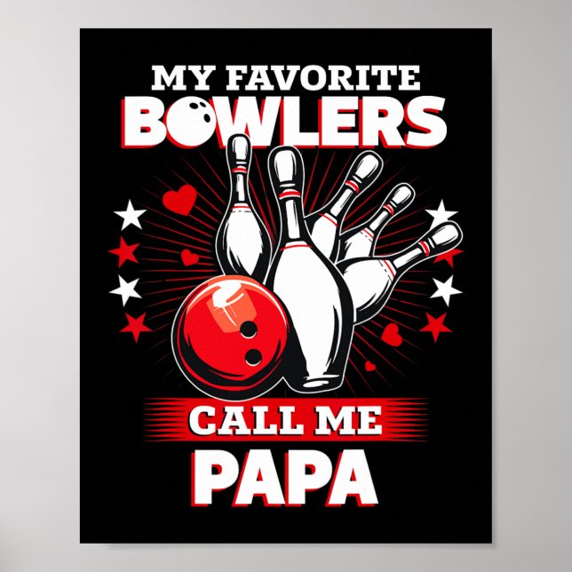 Funny Bowling Bowlareare Mina favoriter Bowlareare Poster (Framsidan)