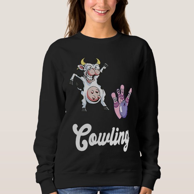 Funny Bowling Bowler Cow Strike Bowling Team Bowli T Shirt (Framsida)