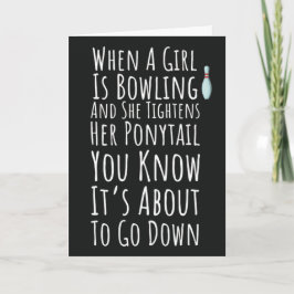 Funny Bowling Card For Her Teen Girls Women Bowler Kort