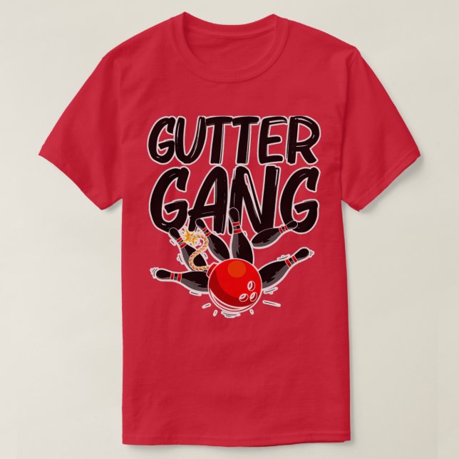 Funny Bowling Coola Gutter Gang Bowlers 1 T Shirt (Design framsida)