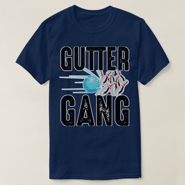 Funny Bowling Coola Gutter Gang Bowlers T Shirt (Design framsida)