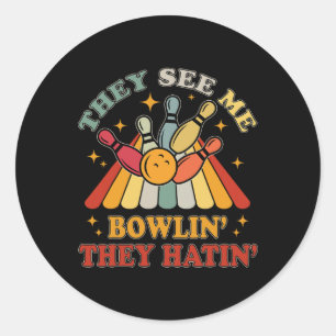 Funny Bowling, de ser mig Bowlin... Runt Klistermärke