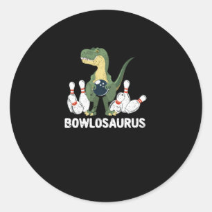 Funny Bowling Dinosaur Bowlareare Dino Bowl T-Rex Runt Klistermärke