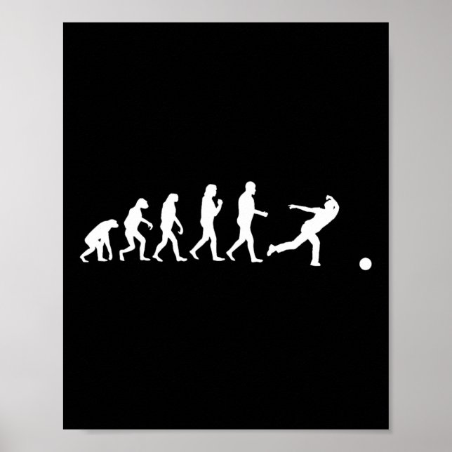 Funny Bowling Evolution Gift Bowlareare Sports Pla Poster (Framsidan)
