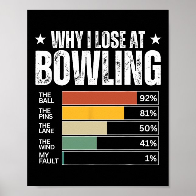 Funny Bowling Excuses Poster (Framsidan)