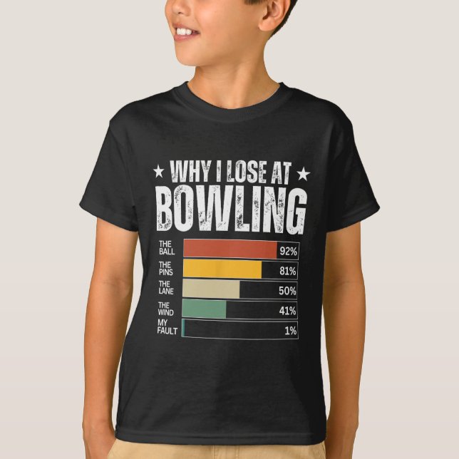Funny Bowling Excuses T Shirt (Framsida)