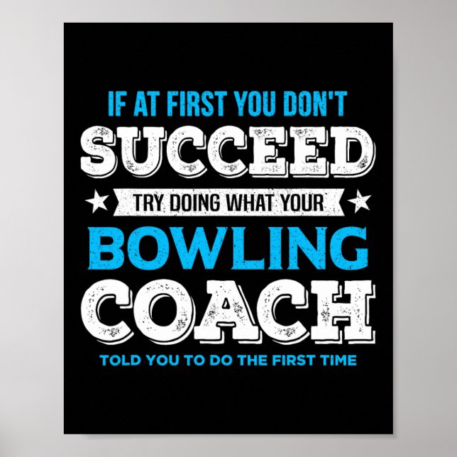 Funny Bowling Game Design for Coach - Manar Vuxen Poster (Framsidan)