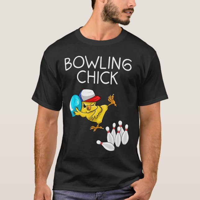 Funny Bowling Gift Women Cute Bowling Chick Sports T Shirt (Framsida)