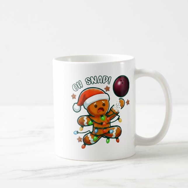 Funny Bowling Gingerbread Cookie Lights Oh Snap Gi Kaffemugg (Höger)