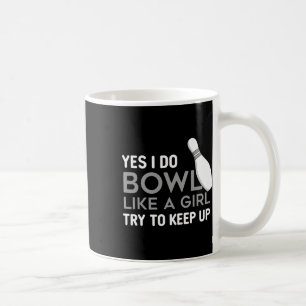 Funny Bowling Girl Player Game Bowlareare Enthusia Kaffemugg