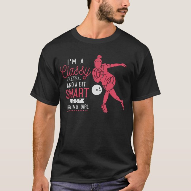 Funny Bowling Girl Witty Bowlareare Humor T Shirt (Framsida)
