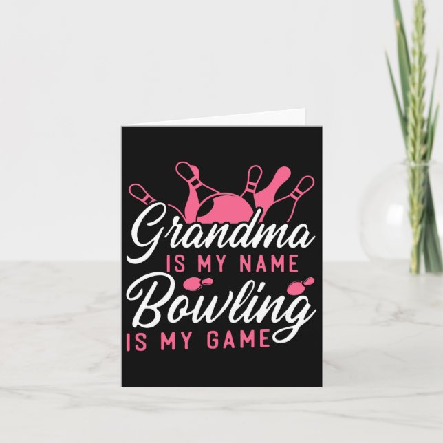 Funny Bowling Grandma är Namn Bowling I Kort (Framsida)