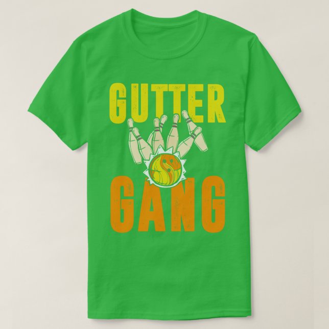 Funny Bowling Gutter Gang Bowling Team T Shirt (Design framsida)
