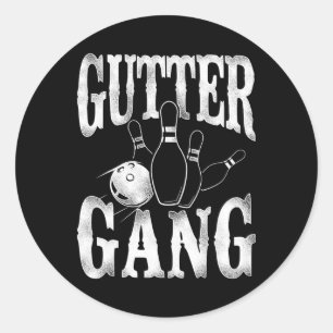 Funny Bowling Gutter Gang Runt Klistermärke