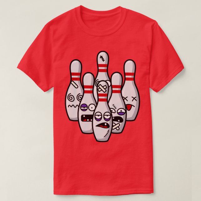Funny Bowling Jag slog Stift I t Shirt (Design framsida)