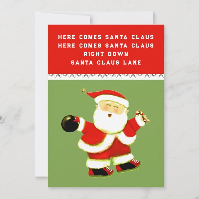 Funny Bowling jul Julkort (Framsida)