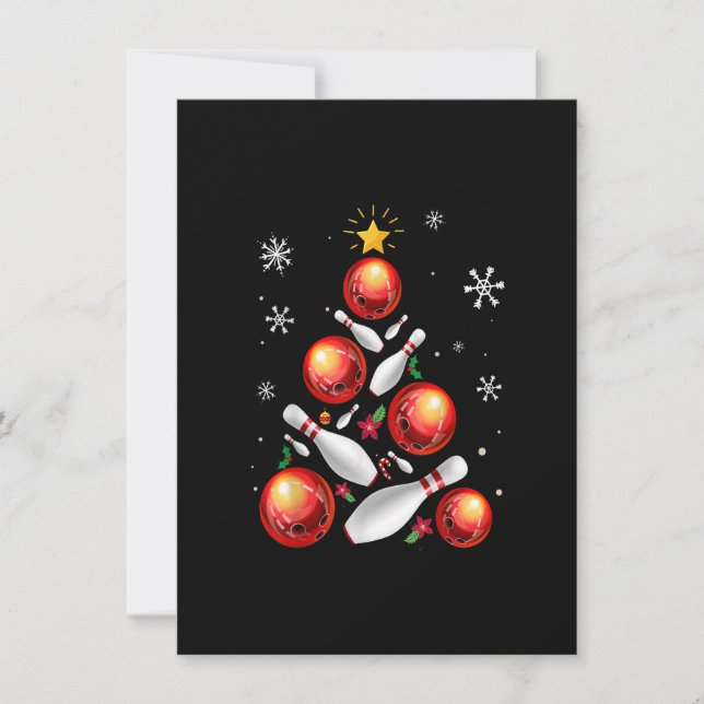 Funny Bowling Julgran Ljus jul Inbjudningar (Framsida)