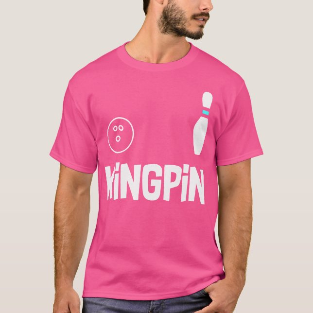 Funny Bowling Kingpin League T Shirt (Framsida)
