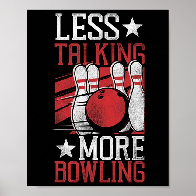 Funny Bowling mindre pratar mer Bowling Poster (Framsidan)