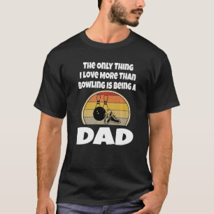 Funny Bowling Pappa Bowlareare Far Retro Sunset Bo T Shirt