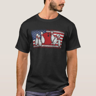 Funny Bowling Pin pals Patriotic US Flag For Men W T Shirt