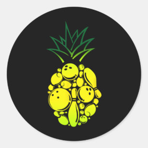 Funny Bowling Pineapple Runt Klistermärke
