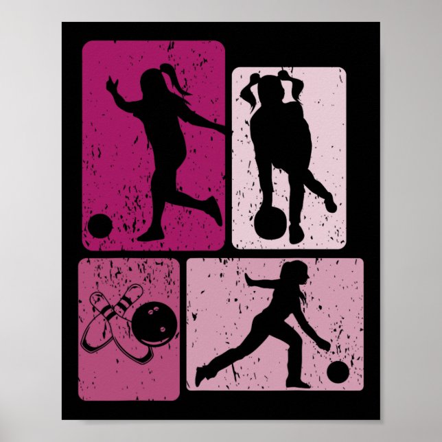 Funny Bowling Player Bowlareare spelentusiastutrus Poster (Framsidan)