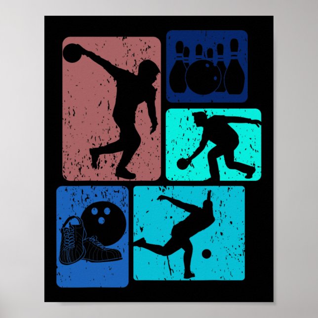 Funny Bowling Player Bowlareare Vintage Bowl Game  Poster (Framsidan)